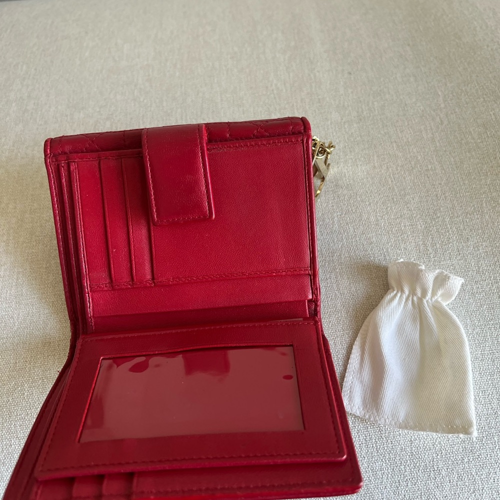 Dior Red Quilted Wallet - Picture 4 of 9
